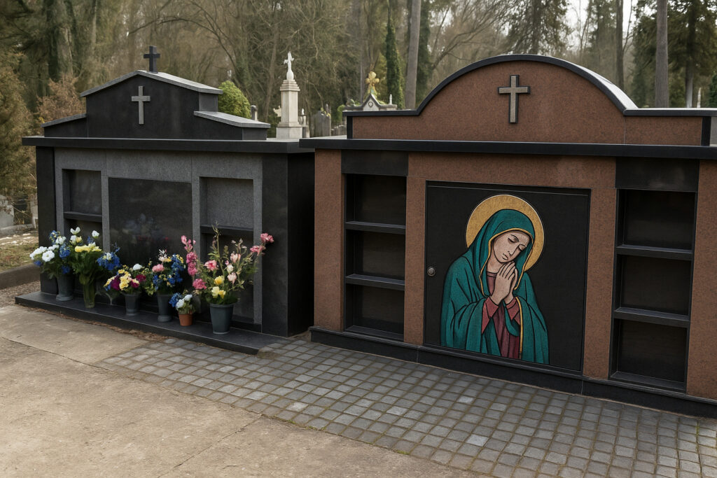 Колумбарні ніші на кладовищі в Києві - місця для поховання урн із прахом
